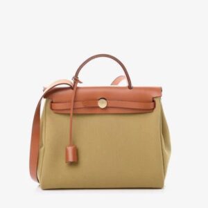 Hermès Herbag 39 in Ginger and Naturel Vache Hunter and Toile bag