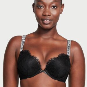 Victoria's Secret Bombshell Add-2-Cups Lace Shine Strap Push-Up Bra