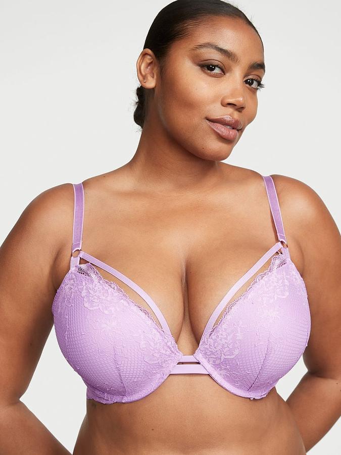 Victoria's Secret Strappy Fishnet Lace Push-Up Bra