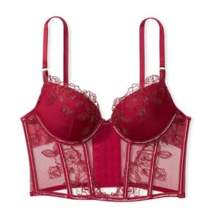Victoria's Secret Midnight Affair Embroidery Push-Up Corset Top