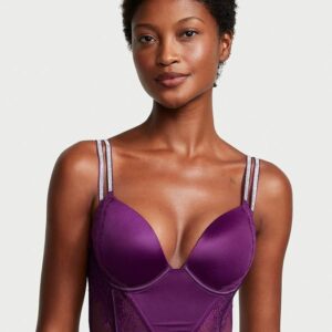 Victoria's Secret Double Shine Strap Lace Push-Up Corset Top