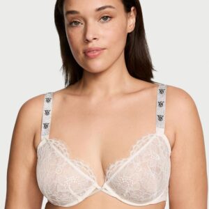 Victoria's Secret Shine Strap Unlined Low-Cut Lace Demi Bra
