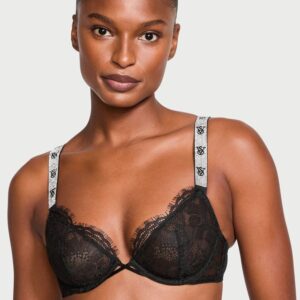 Victoria's Secret Shine Strap Unlined Low-Cut Lace Demi Bra