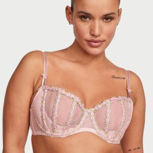 Victoria's Secret Wicked Caged Rosebud Embroidery Unlined Balconette Bra