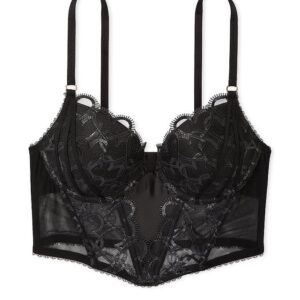 Victoria's Secret Shimmer Heart Embroidery Push-Up Corset Top