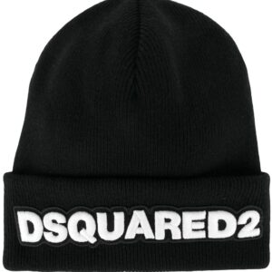 DSQUARED2 logo patch ribbed beanie