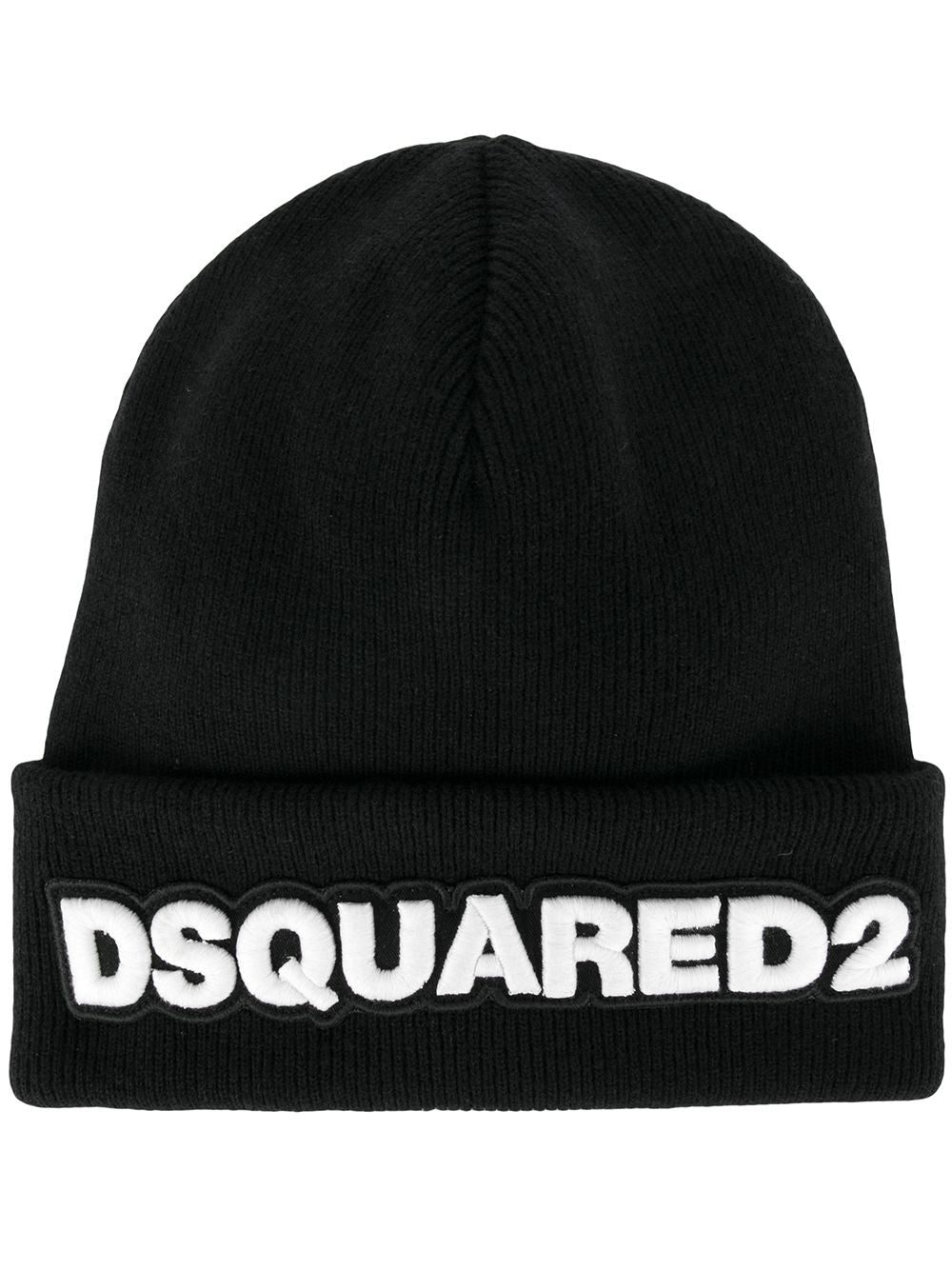 DSQUARED2 logo patch ribbed beanie