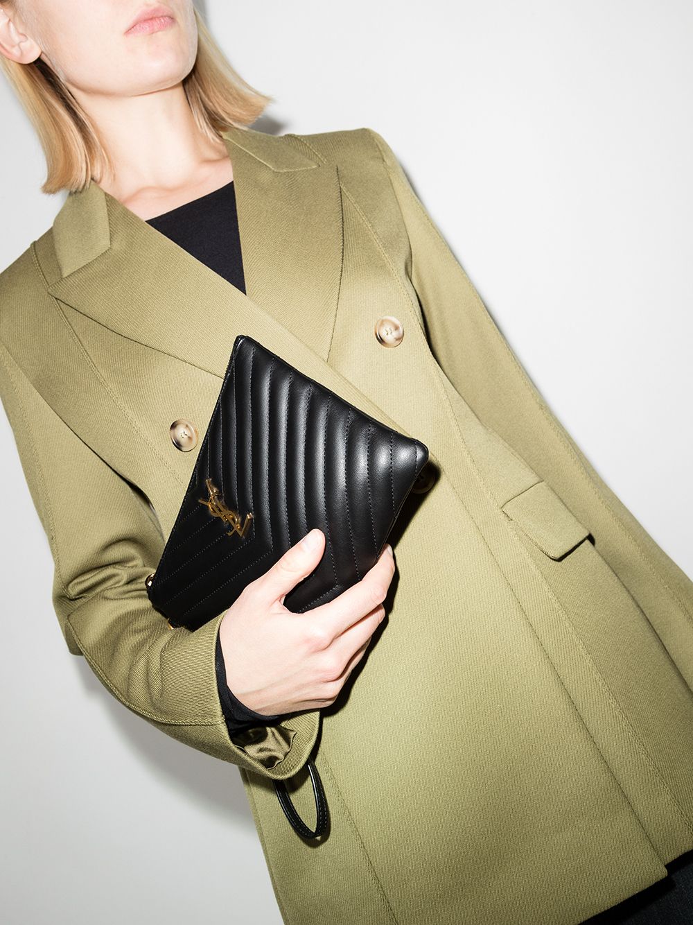 Saint Laurent quilted leather purse - Image 2