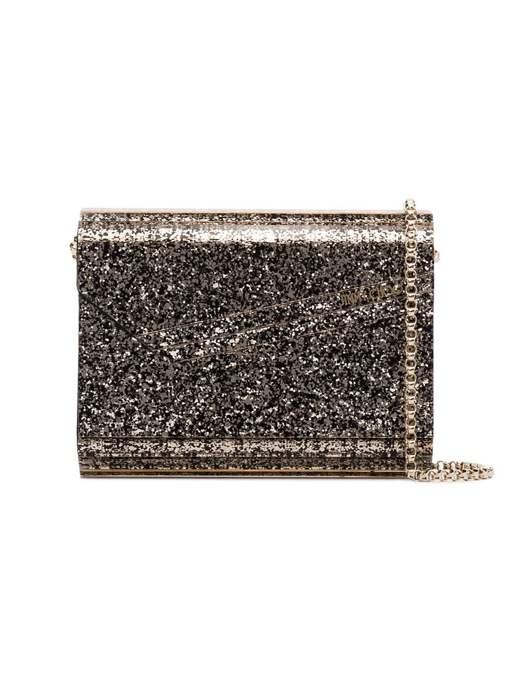 Jimmy Choo metallic Candy glitter envelope clutch