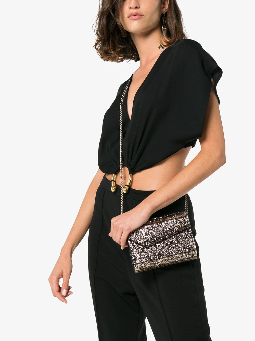 Jimmy Choo metallic Candy glitter envelope clutch - Image 2