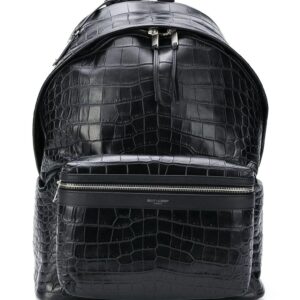 Saint Laurent City crocodile-effect backpack