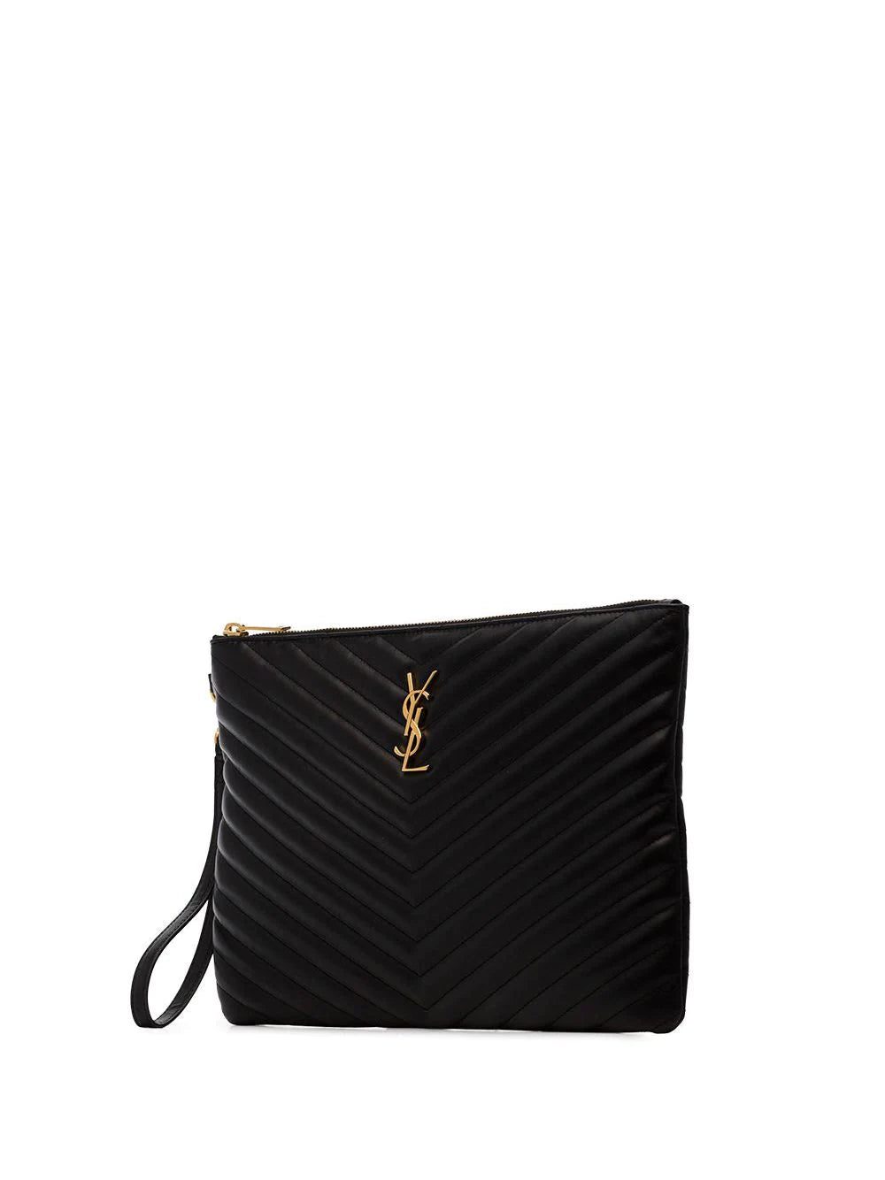 Saint Laurent quilted monogram clutch bag - Image 2