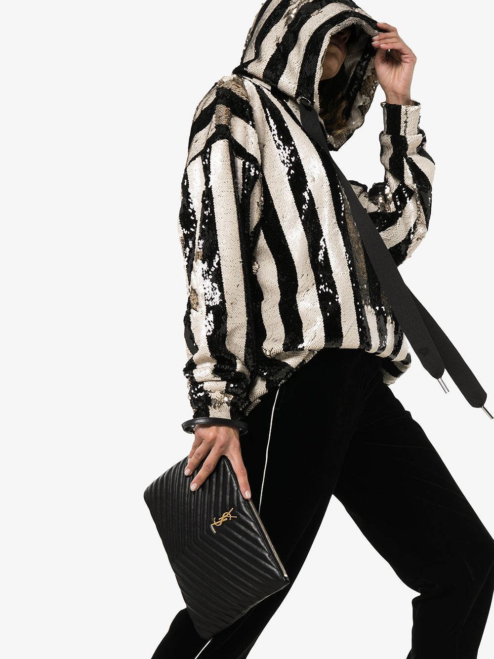 Saint Laurent quilted monogram clutch bag - Image 3