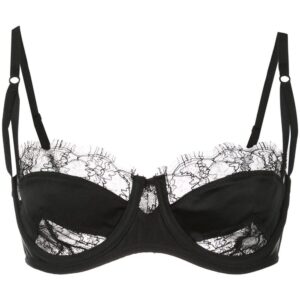 Kiki de Montparnasse  Lace Inset silk balconette bra