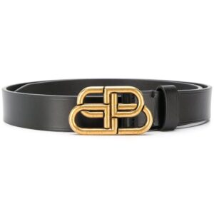 Balenciaga  BB logo thin leather belt