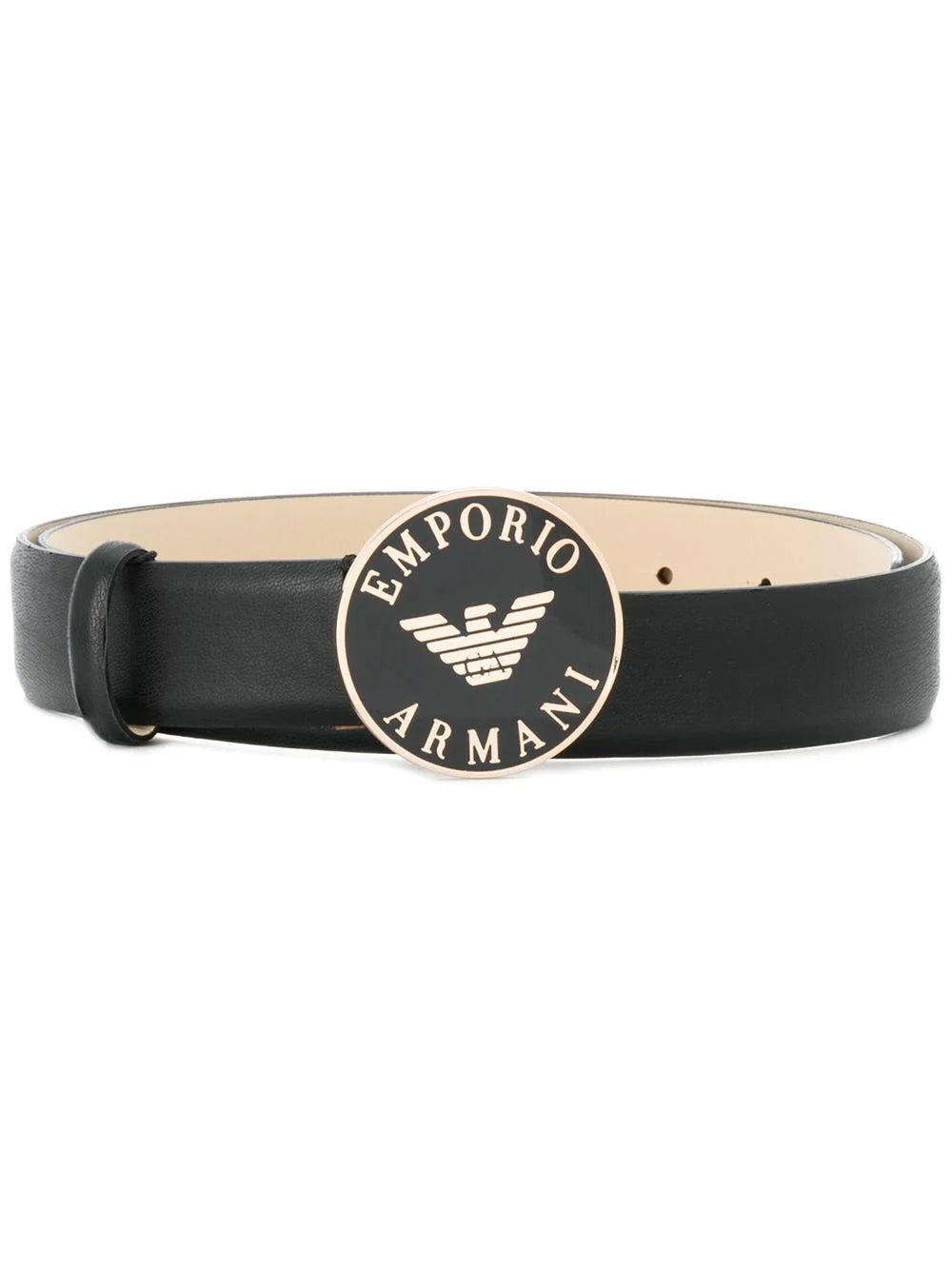 Emporio Armani enameled buckle belt