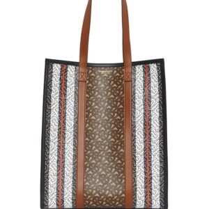 Burberry Monogram-Stripe E-canvas Portrait tote bag