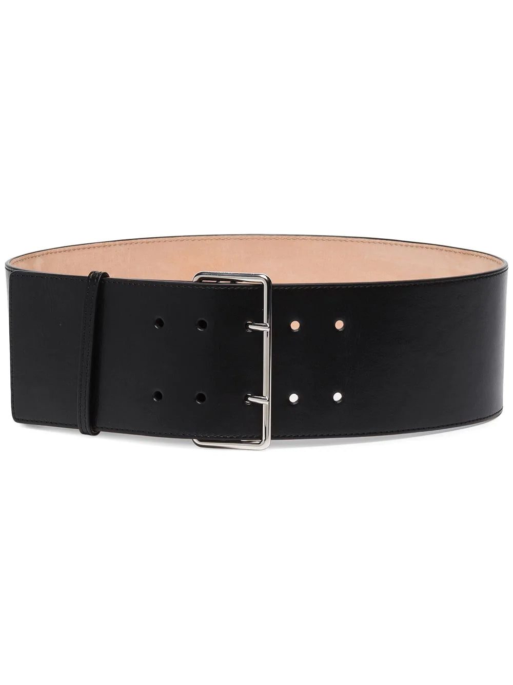 Alexander McQueen black leather waist belt