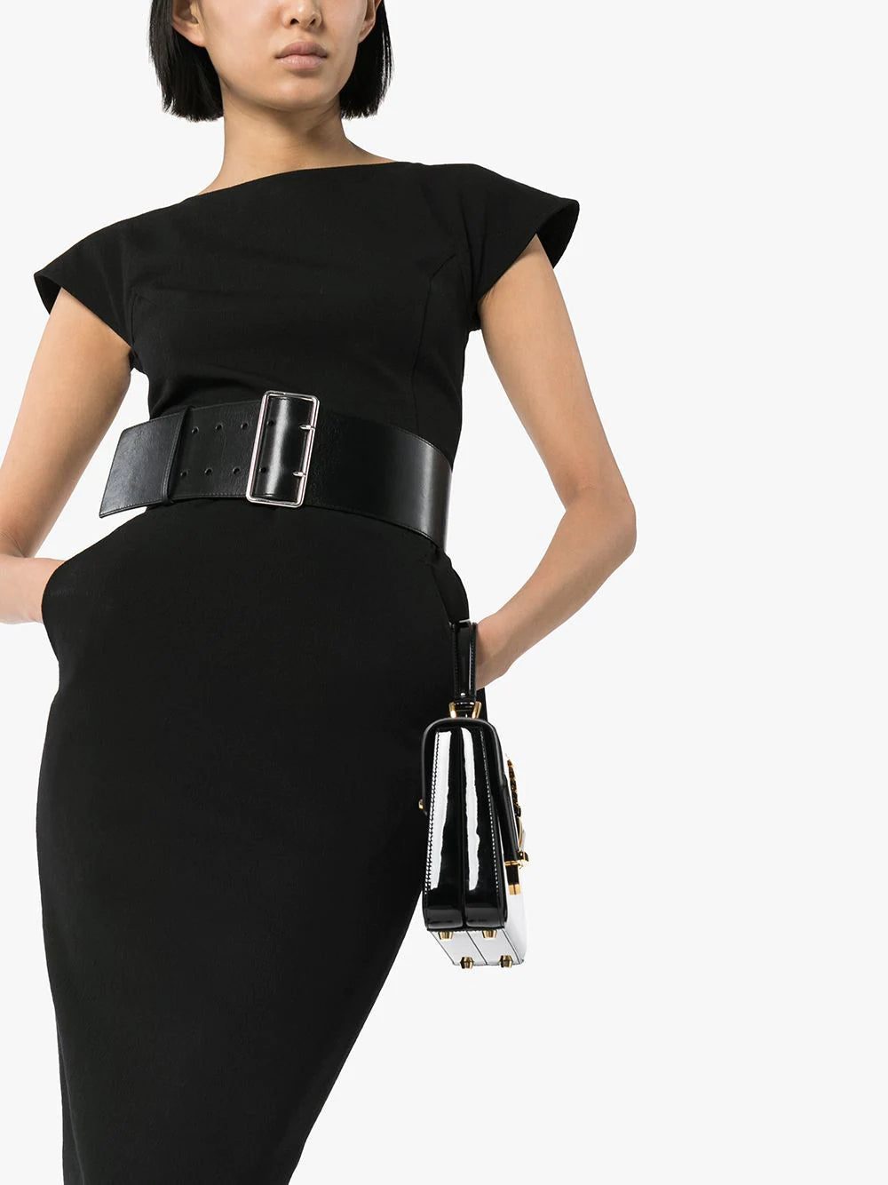 Alexander McQueen black leather waist belt - Image 2