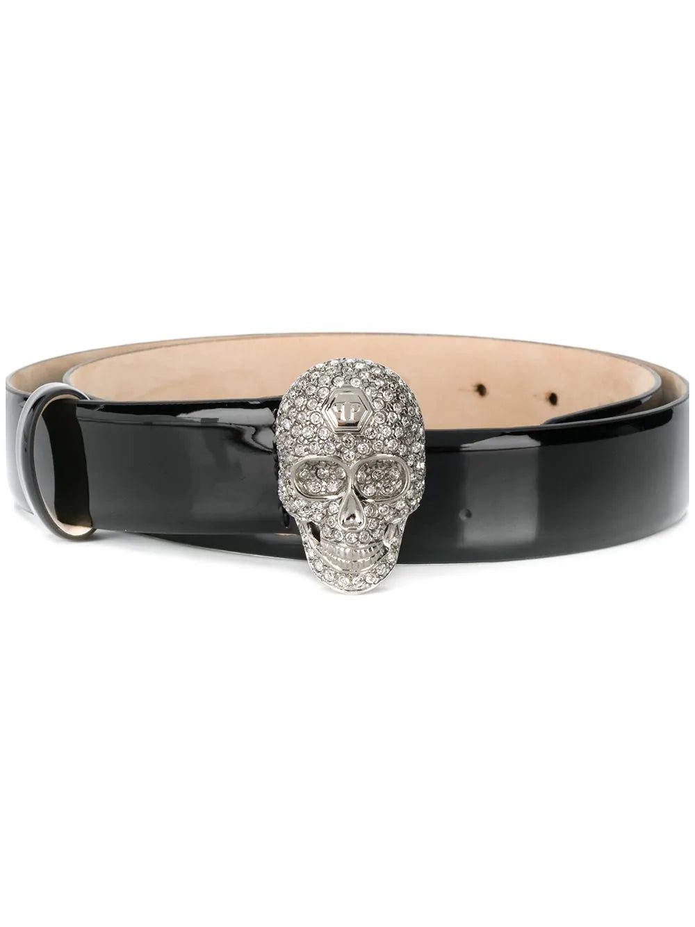 Philipp Plein crystal skull belt