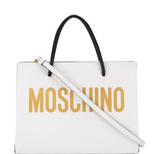 Moschino square logo-print tote bag