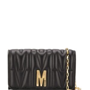 Moschino monogram-quilted clutch bag