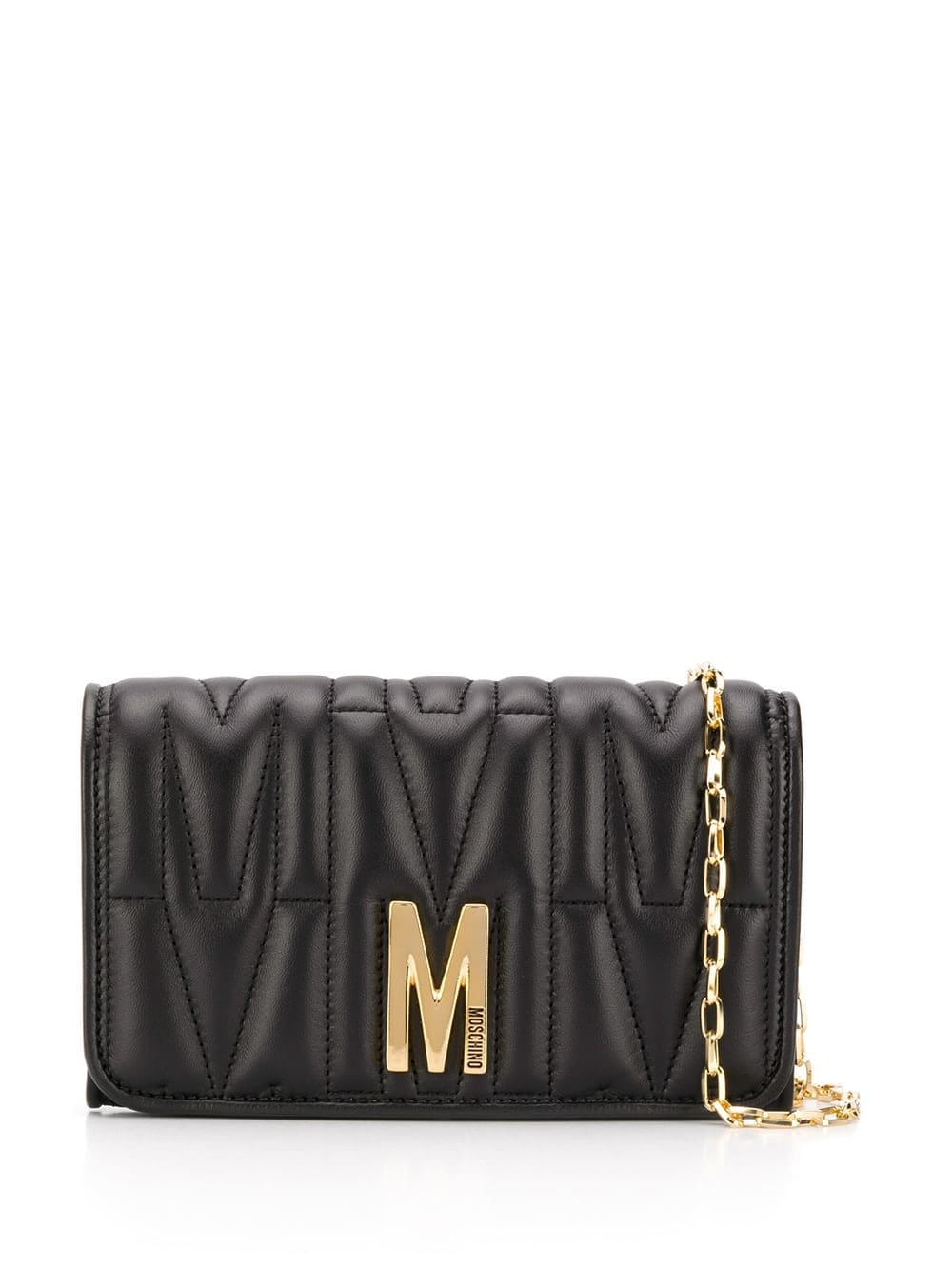 Moschino monogram-quilted clutch bag
