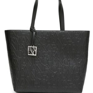 Armani Exchange embossed-logo pattern tote bag