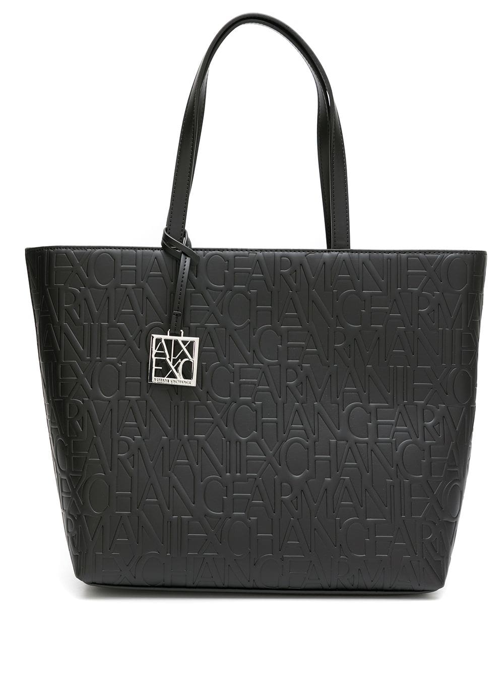 Armani Exchange embossed-logo pattern tote bag