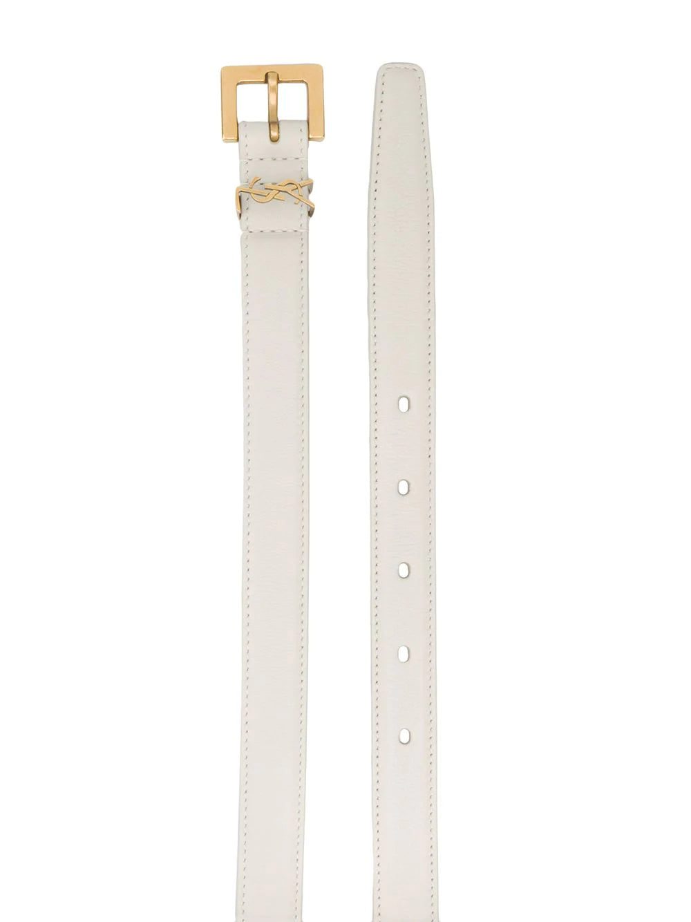 Saint Laurent Monogram square-buckle narrow belt - Image 2
