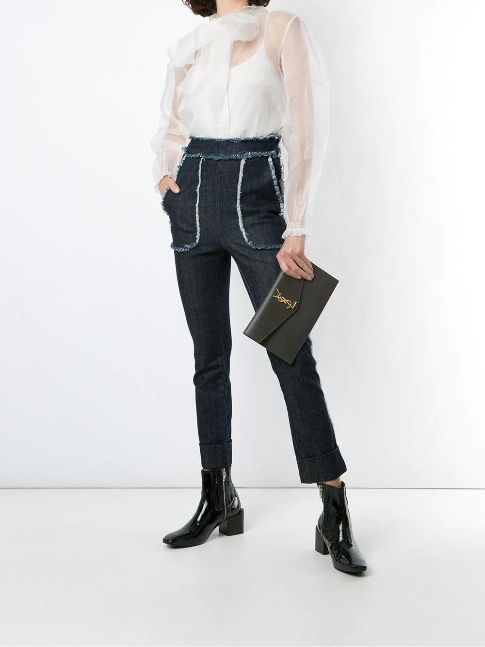 Saint Laurent medium monogram envelope clutch bag - Image 2