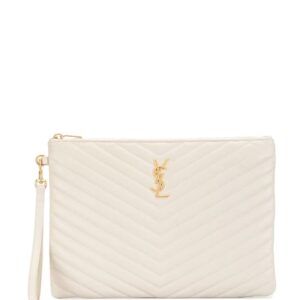 Saint Laurent V-stitch logo clutch