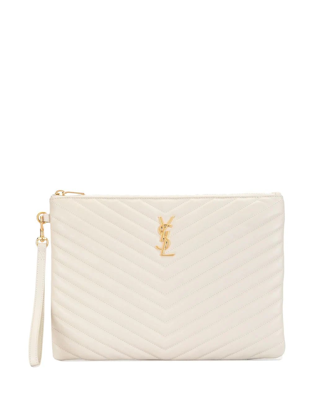 Saint Laurent V-stitch logo clutch