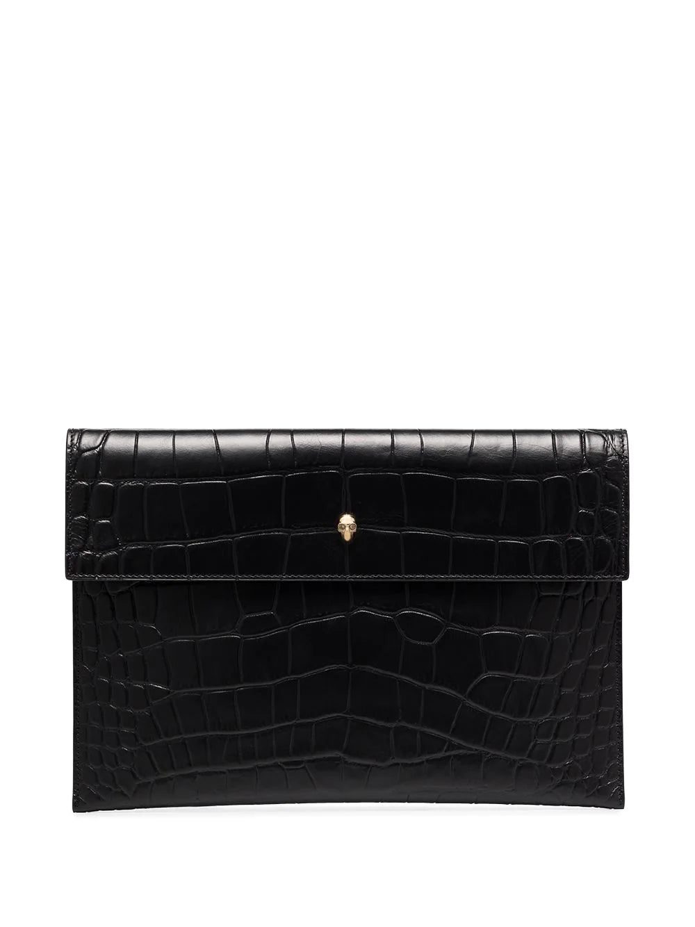 Alexander McQueen croc effect envelope clutch bag