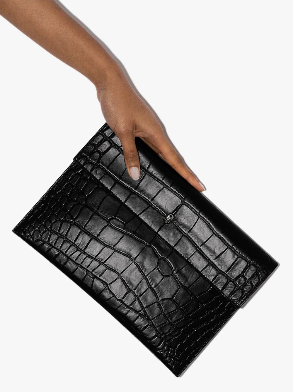 Alexander McQueen croc effect envelope clutch bag - Image 4