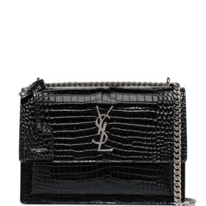 Saint Laurent Sunset croc-effect shoulder bag