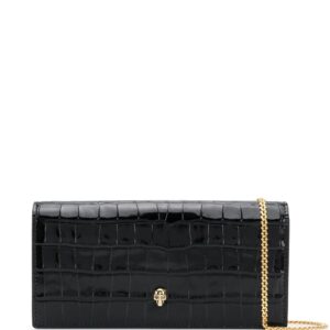 Alexander McQueen crinkled leather clutch bag