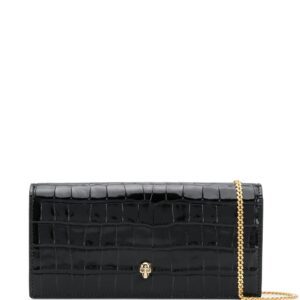 Alexander McQueen crinkled leather clutch bag