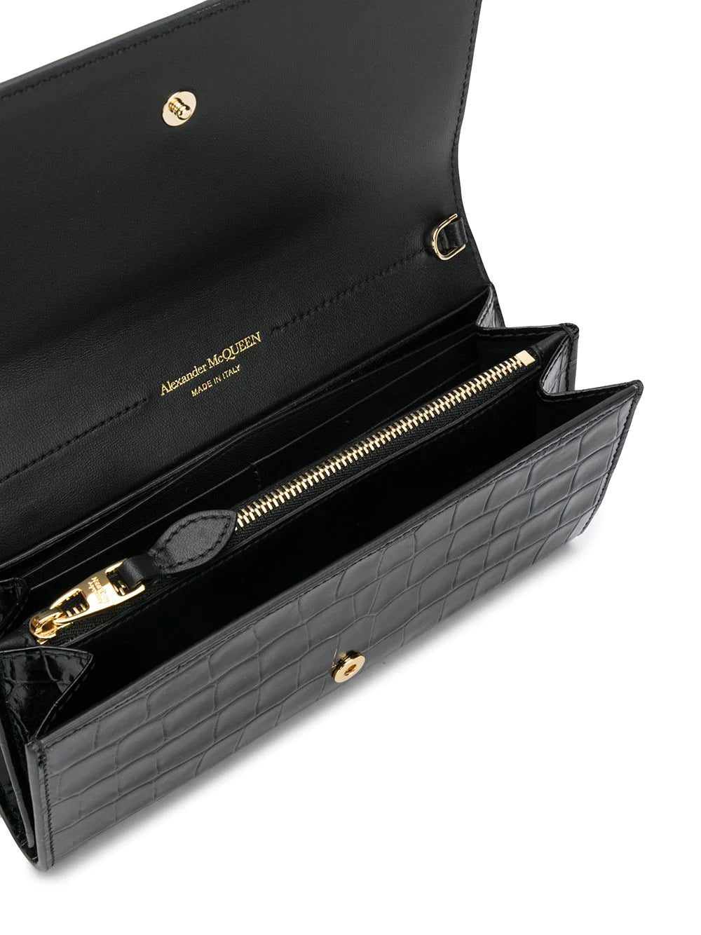 Alexander McQueen crinkled leather clutch bag - Image 3