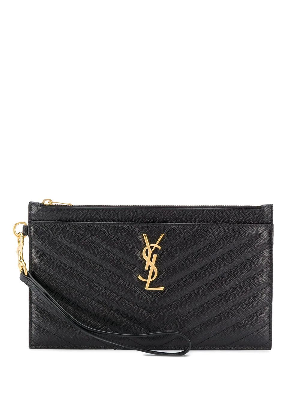 Saint Laurent monogram chain quilted clutch