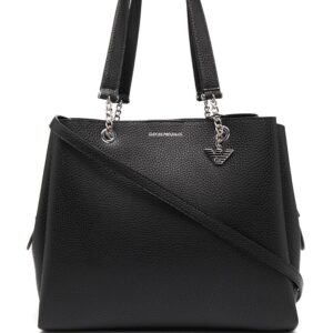 Emporio Armani pebbled-effect logo-plaque tote bag