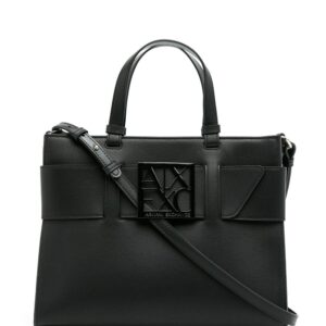 Armani Exchange logo belt-strap tote bag