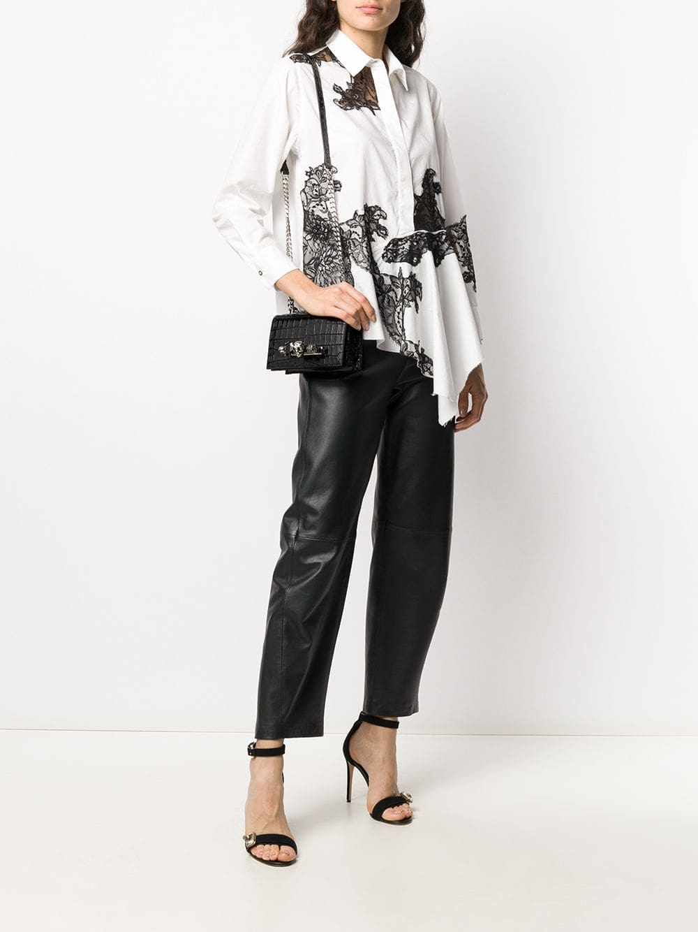 Alexander McQueen mini Jewelled crocodile-embossed satchel - Image 2