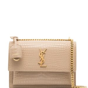 Saint Laurent Sunset medium crocodile embossed bag