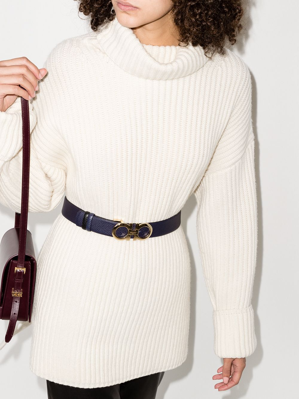 Ferragamo leather Gancini buckle belt - Image 2
