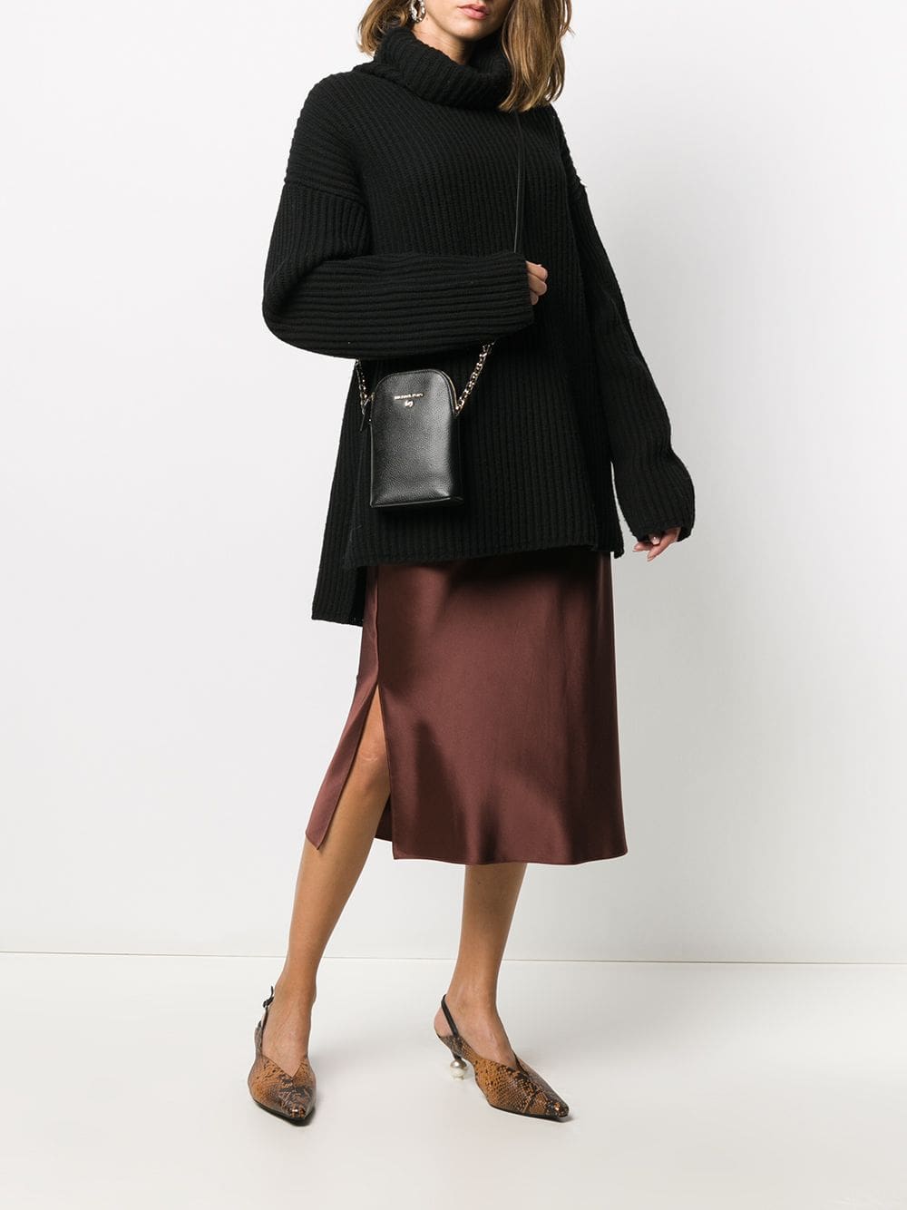 Michael Michael Kors leather shoulder bag with chain-link strap - Image 2