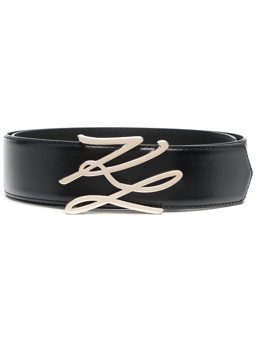 Karl Lagerfeld logo-plaque leather belt