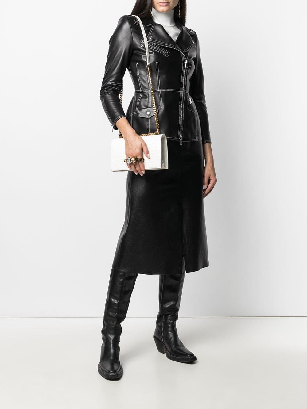 Alexander McQueen Jewelled embossed shoulder bag - Image 2