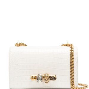 Alexander McQueen Jewelled embossed shoulder bag