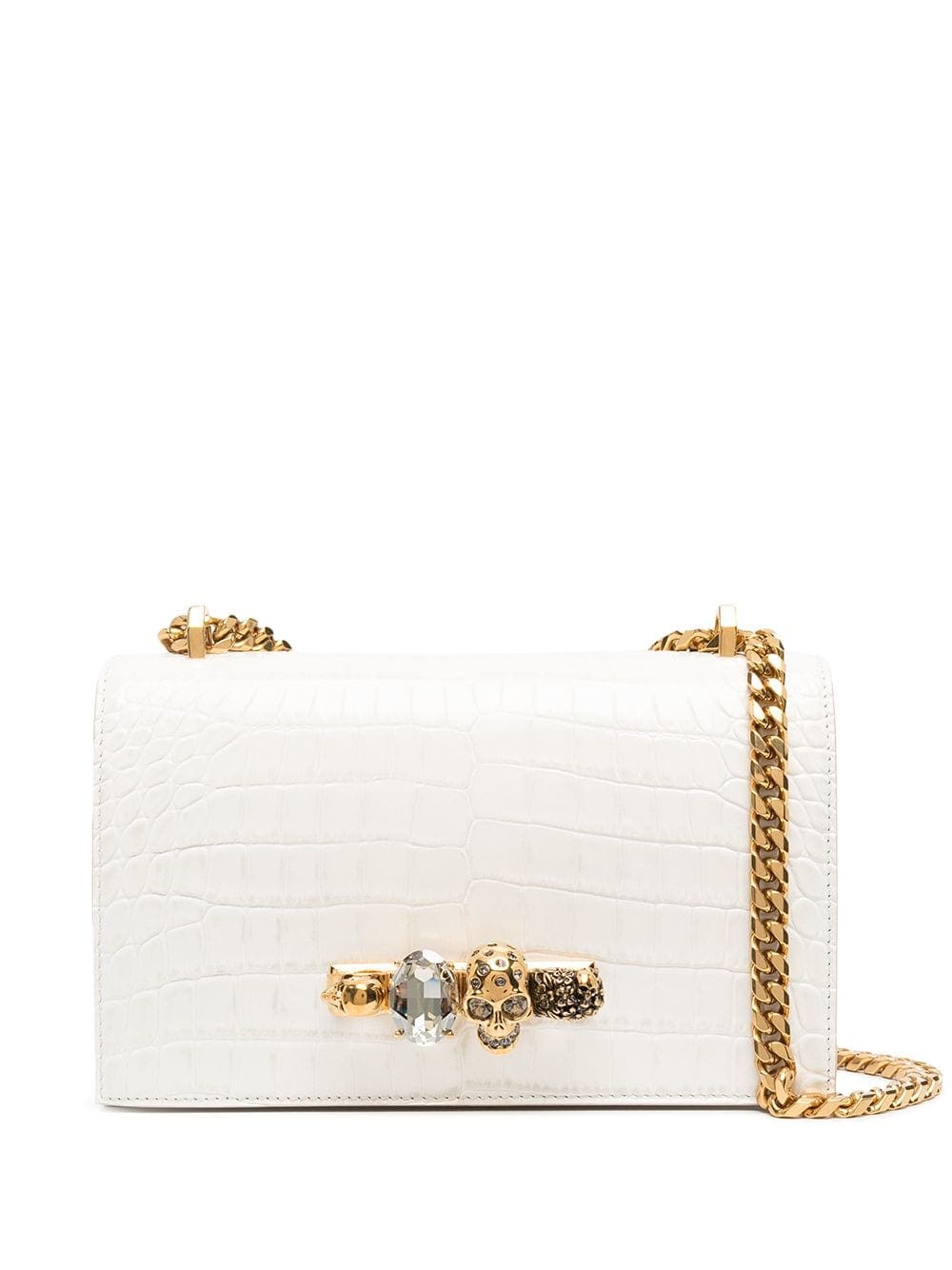 Alexander McQueen Jewelled embossed shoulder bag